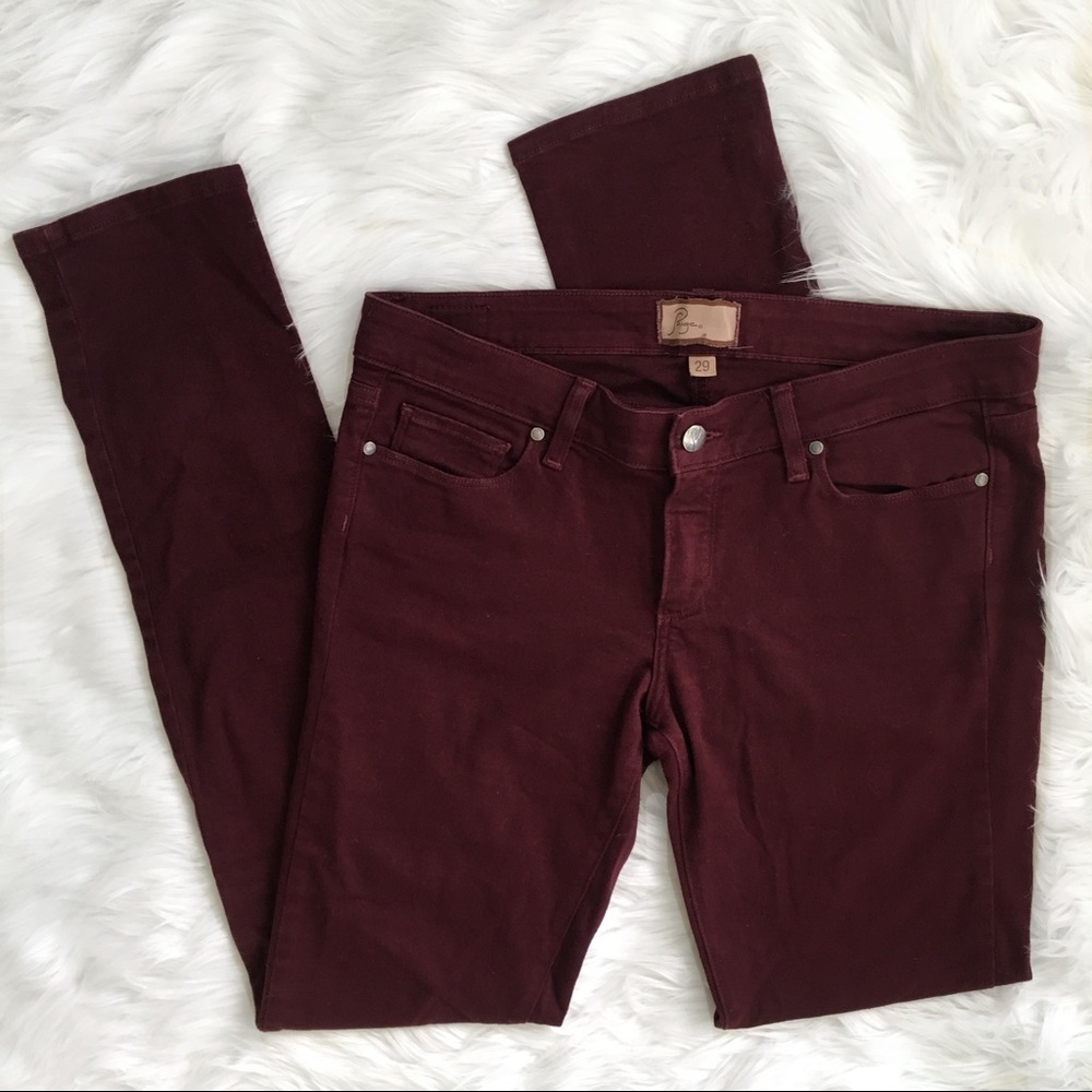 PAIGE Maroon Peg Skinny Pants